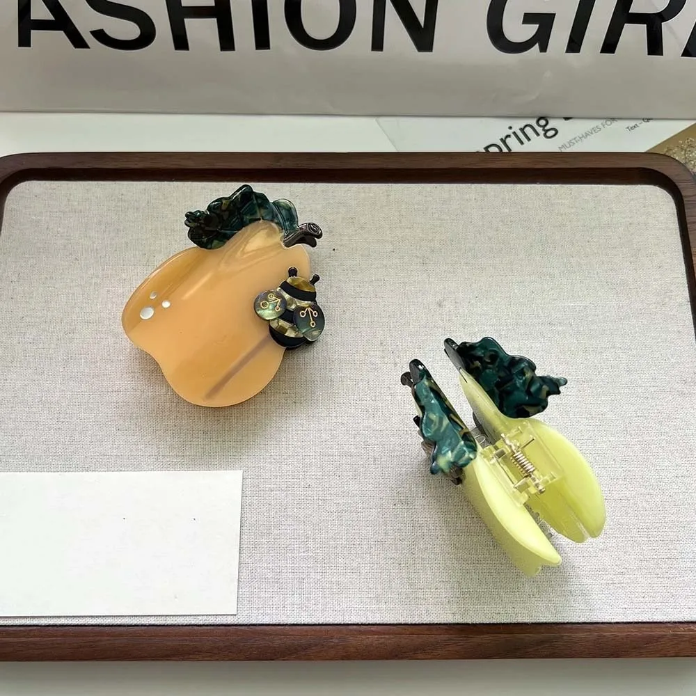 أزياء للماء النحل الكمثرى القرش كليب الاكريليك الكورية نمط حمض الخليك مشبك شعر أغطية الرأس الحلو خلات Hairgrip الفتيات