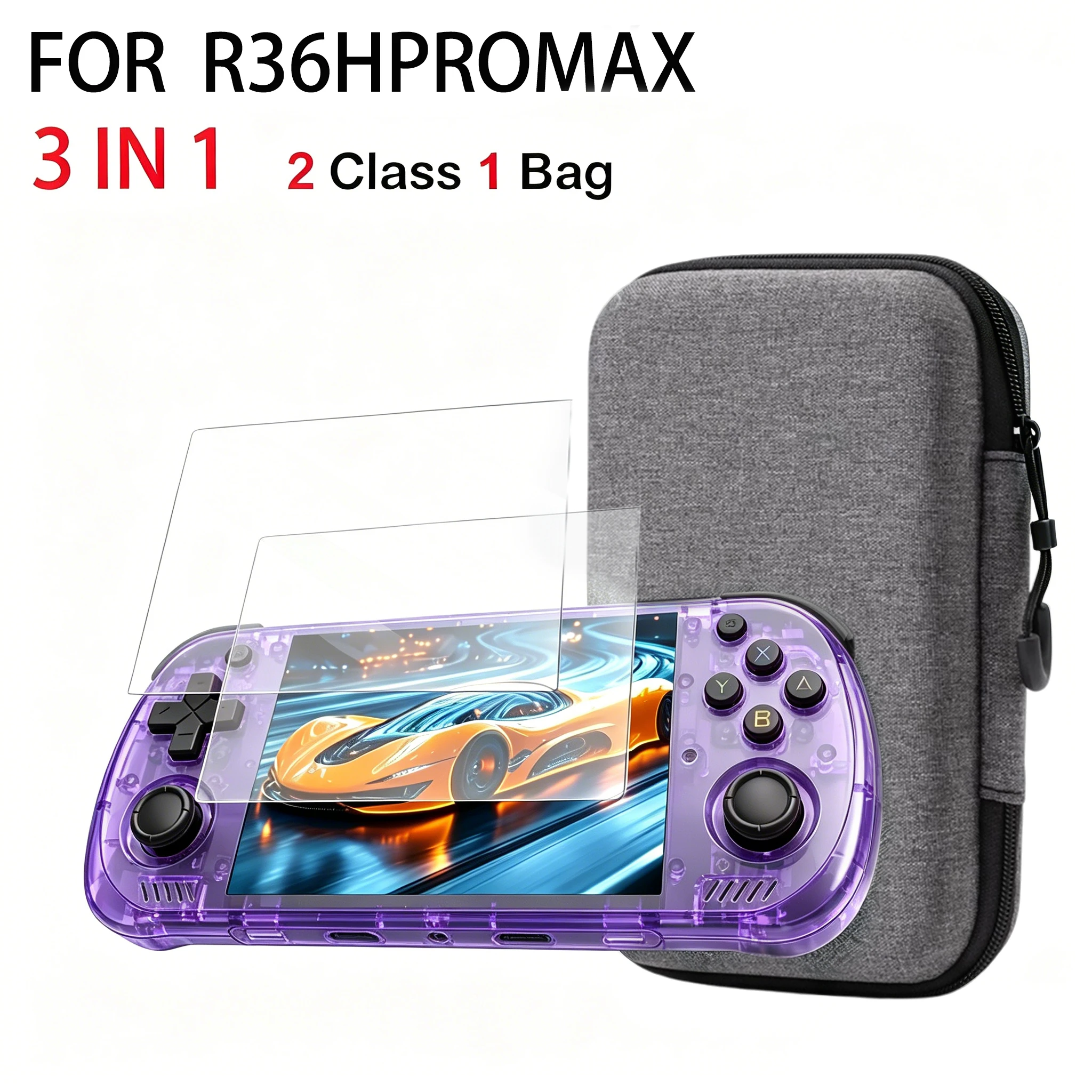 3 IN 1 for R36HPROMAX Tempered Glass Screen Protectors & Game Console Storage Bag 2 / 4 IN 1 and so on Game Accessories