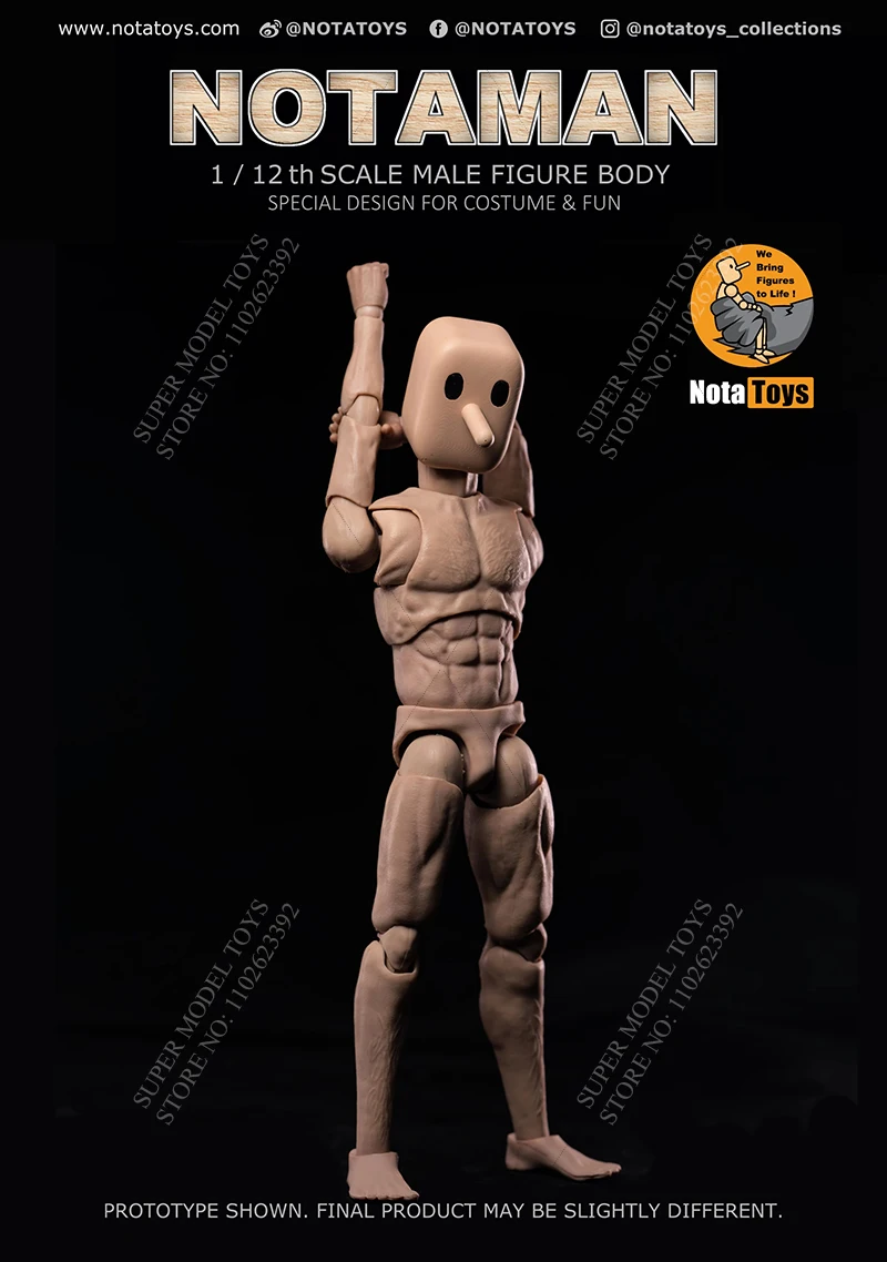 In Stock Nottaa NT-01/02 1/12 Scale Male Soldier Notaman Super Movable Joints Body For 6-inches Action Figure Model Clothes