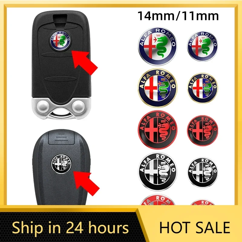 Autoaufkleber 5/10 Stück 14mm für Alfa Romeo Giulia Stelvio MiTo Giulietta Tonale ALFA Auto Logo Fernbedienung Schlüssel Emblem Aufkleber Dekoration