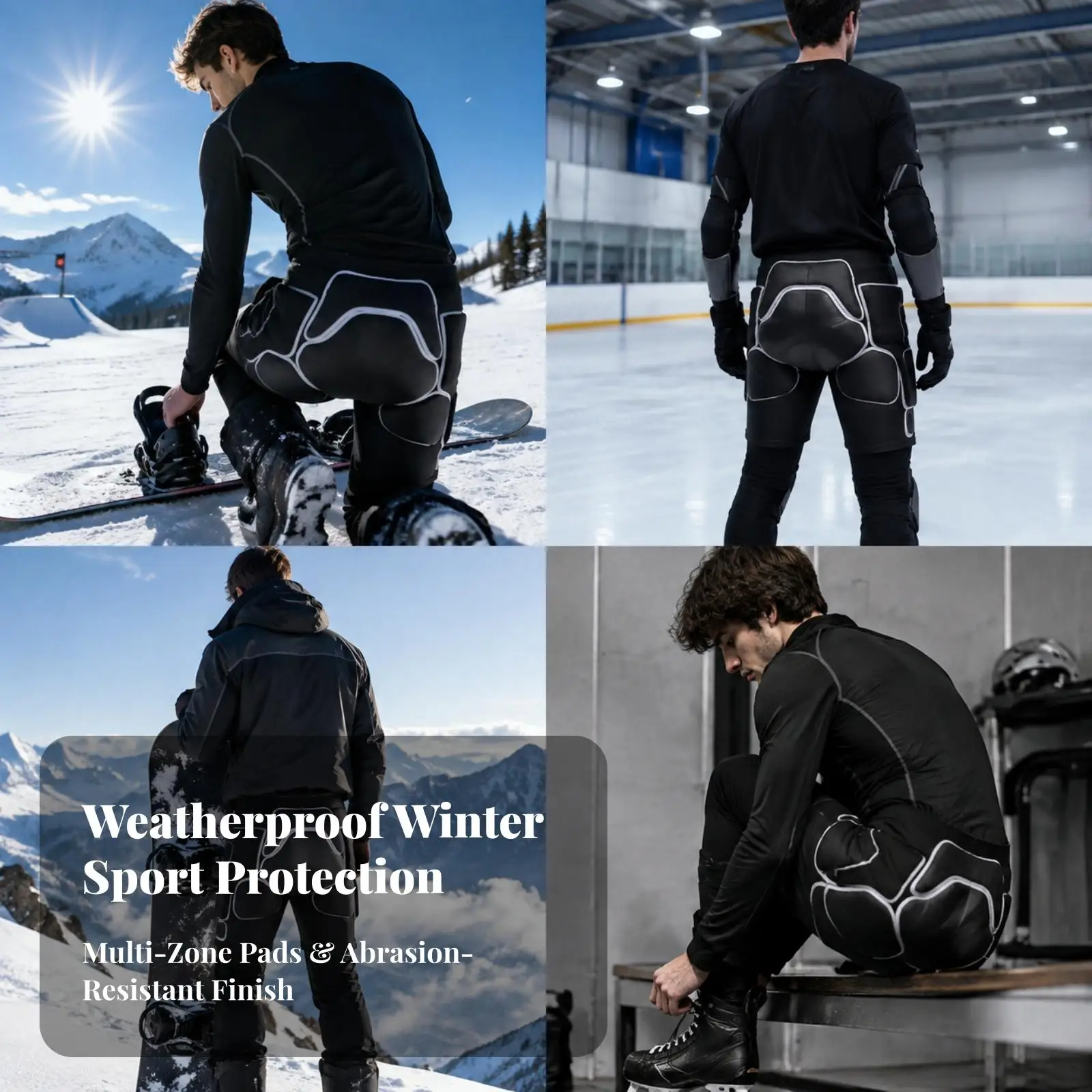 Shorts de protection pour les hanches en mousse EVA pour le snowboard, le skateboard, le patinage à roulettes, alternative aux protections de genoux pour VTT.