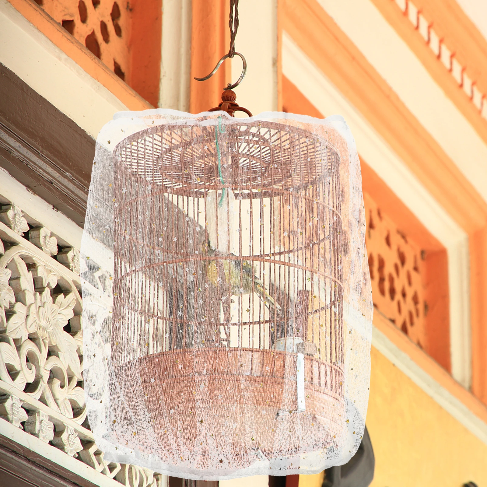 

Parrot Cage Net Cover Splash-Proof Breathable Mesh Bird Cage Accessories For Easy Cleaning Durable Birdcage Cover Aviary