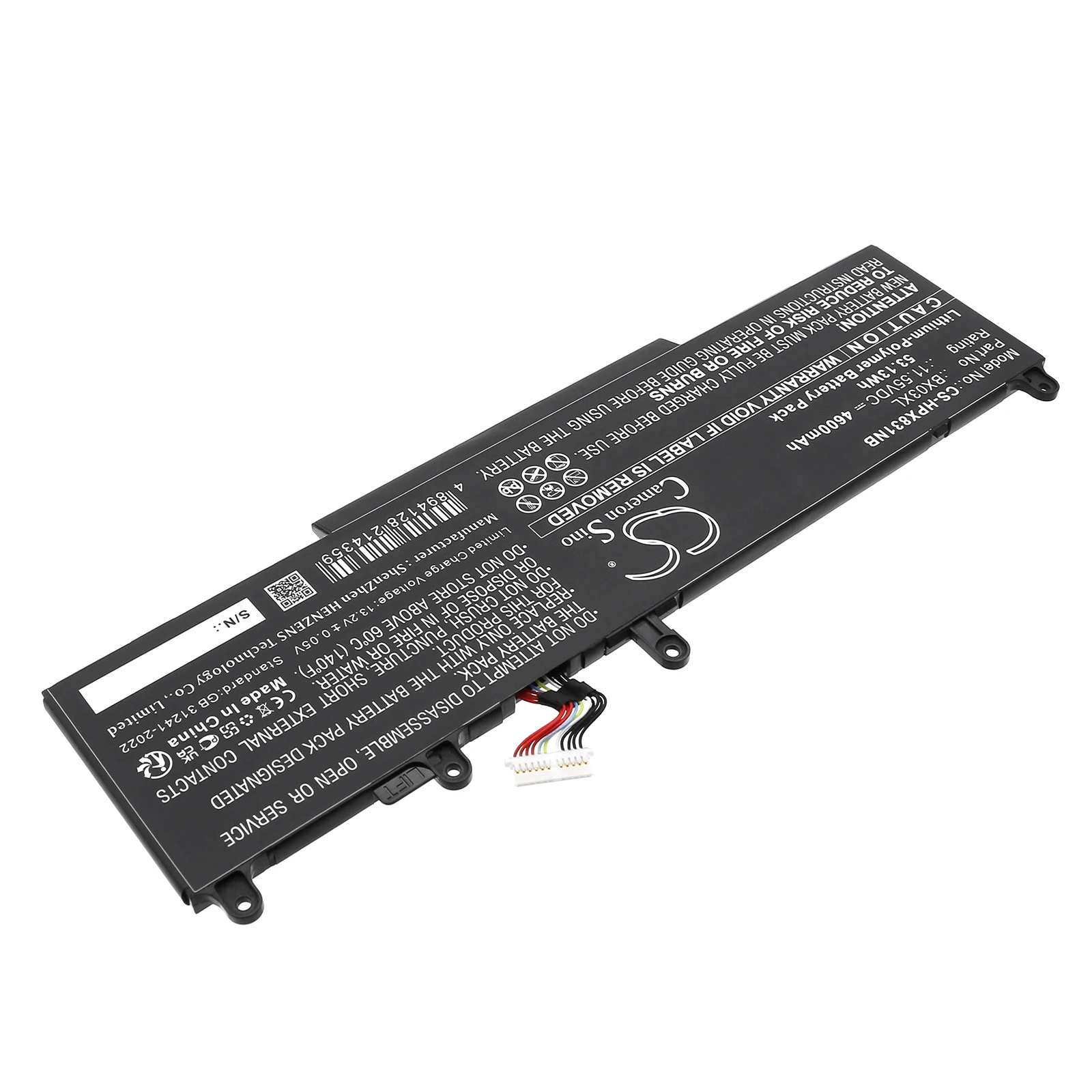 Replacement 11.55V 4600mAh Battery BX03XL BX03056XL HSTNN-AB1D for HP EliteBook 830 G11 845 G11 ZBook Firefly 14 G11