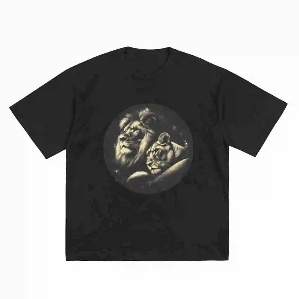 Lion And Lioness Symbol Of Love Loyalty Partnership Short Sleeve Tee 100% Cotton T-Shirt