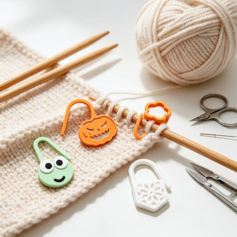 35Pcs Mixed Knitting Stitch Markers, Random Style Frog Pumpkin Flower Crochet Locking Markers, Anti-Lost Positioning Knitting