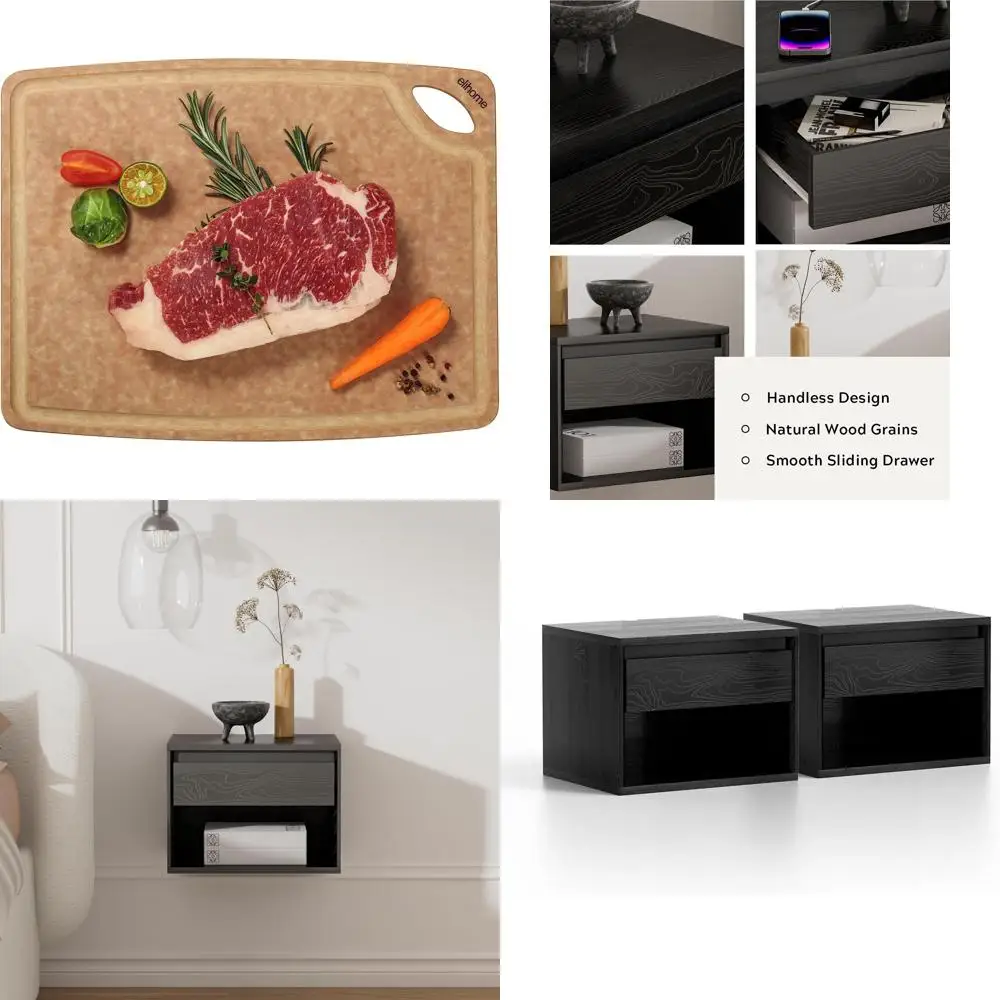 

Большая экологически чистая кухонная разделочная доска из композитного дерева с канавками для сока, можно мыть в посудомоечной машине, устойчивая и прочная