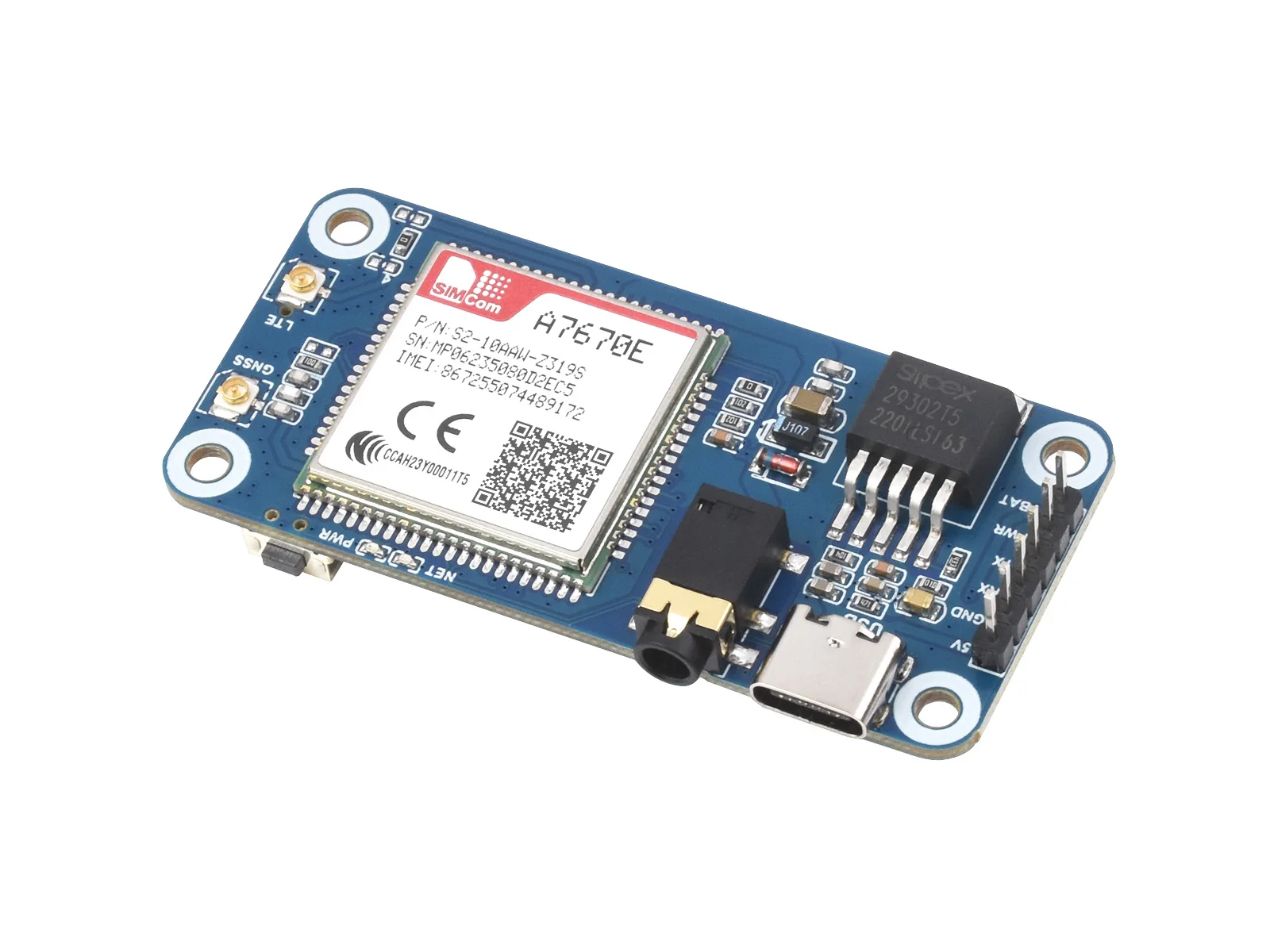 Imagem -03 - Waveshare Cat1 Lte Cat-1 Suporte para Raspberry pi Gprs Gnss Hat Baseado no Módulo A7670e 4b 3b Zero