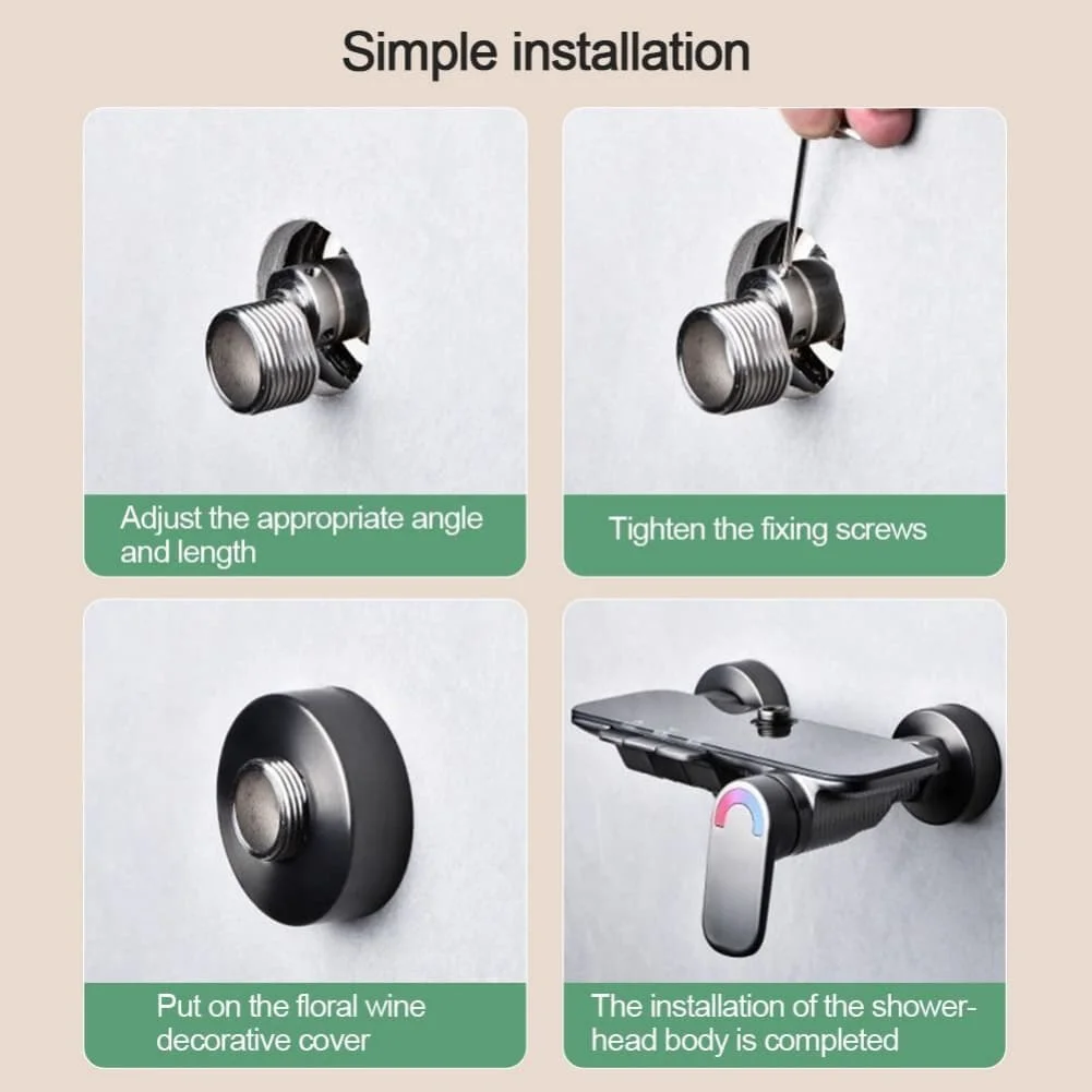 360 Degree Rotation Shower Adapter As Shown Brass Construction Rust And Wear Resistant 0-40 Degree Adjustment Range
