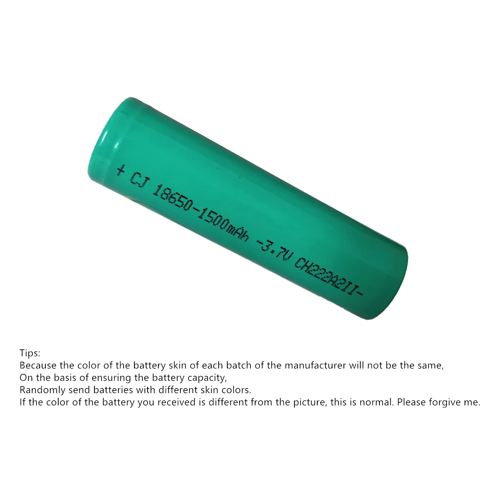 100% Real Capacity 3.7V 1500mAH 18650 Lithium Ion Rechargeable Battery, Suitable for Various Electronic Products