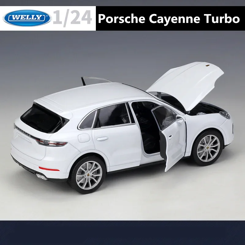 WELLY 1:24 Porsche Cayenne Turbo SUV Alloy Car Model Diecasts Metal Off-road Vehicles Car Model Simulation Collection Kids Gifts