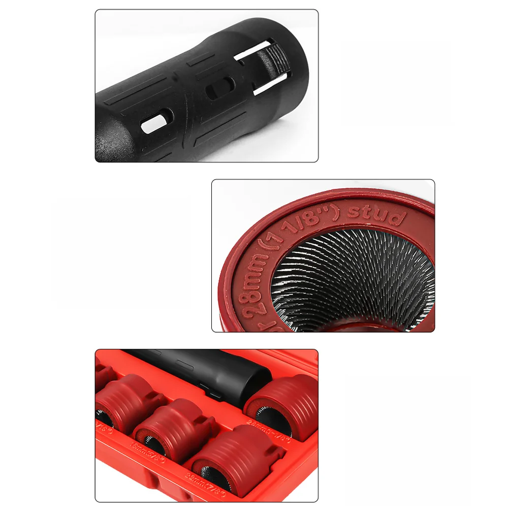 Car Wheel Hub Screw and Bolt Cleaning and Rust Removal Brush Head, Car Maintenance and Beauty Tyre Stain Removal Wire Ring Tool