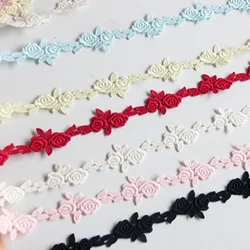 5 Yard Manual DIY Accessories Polyester Embroidery Lace Water Soluble Flower Rose 1.5cm wide