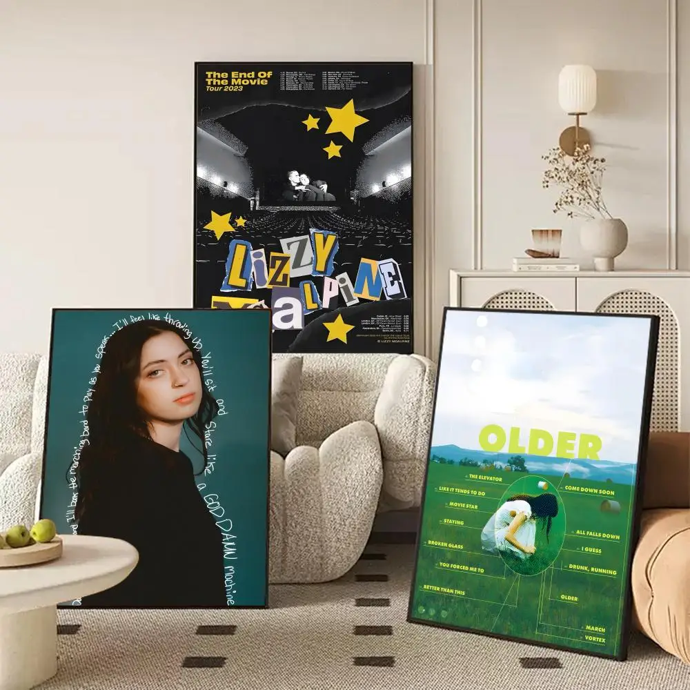 Singer L-Lizzy M-McAlpine Poster Waterproof Self-Stick Wall Art Stickers, Removable Wall Decor for Living Room and Bedroom
