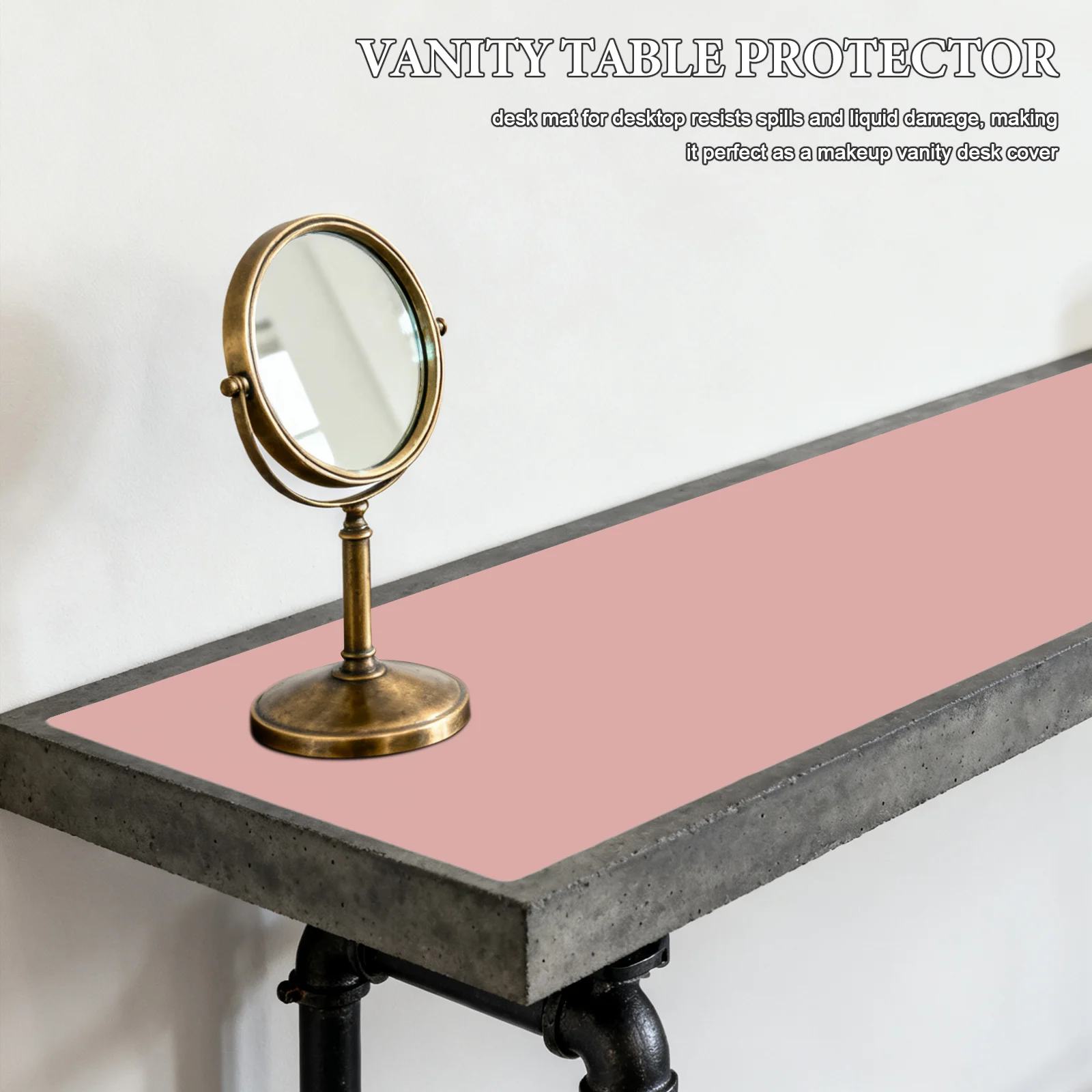 

Makeup Desk Mat 48X16 Inch Large Vanity Cover Waterproof Non Slip Scratch Resistant Desktop Pad For Makeup Station Table