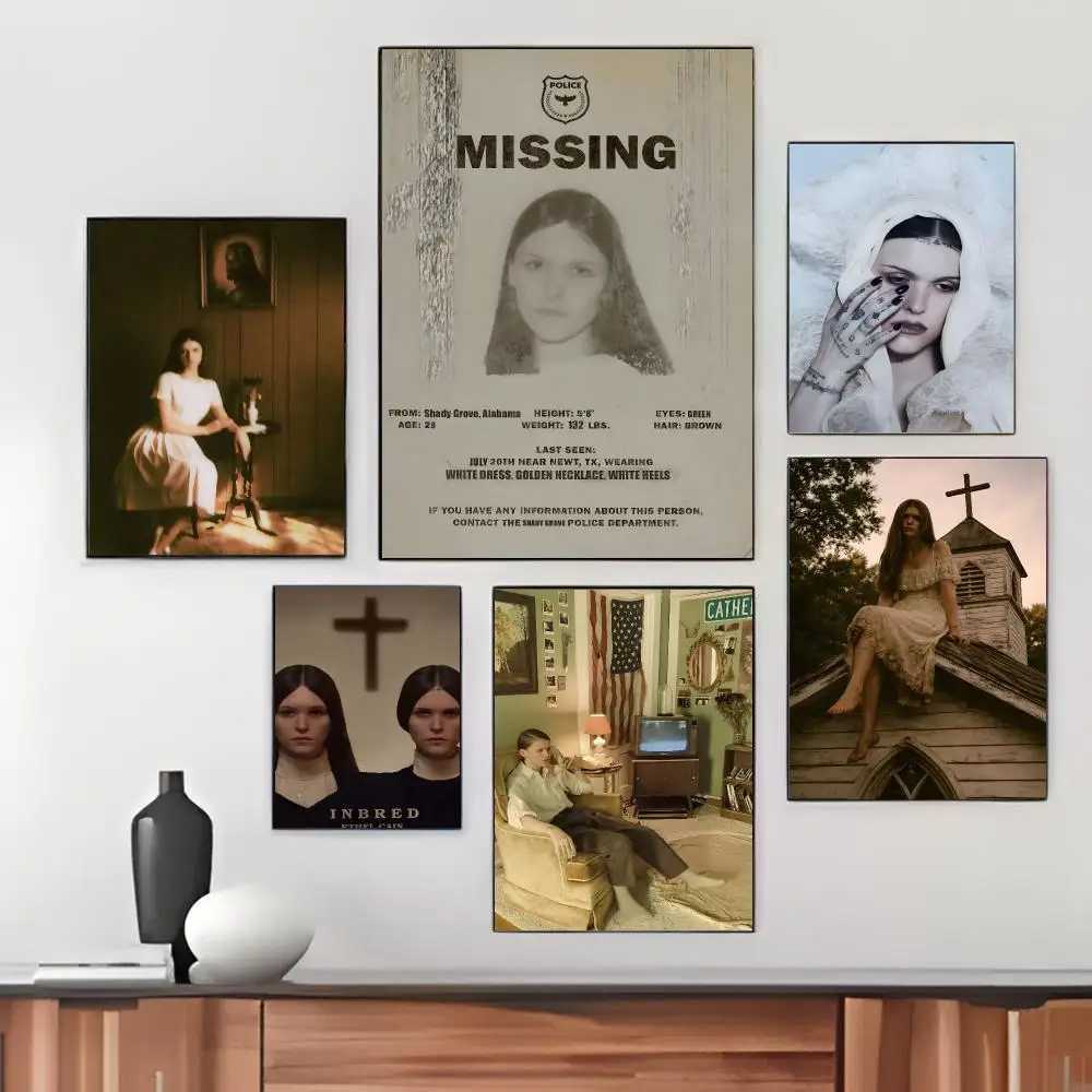 Singer E-Ethel Cain Poster Pegatina artistica HD autoadhesiva impermeable para salon dormitorio