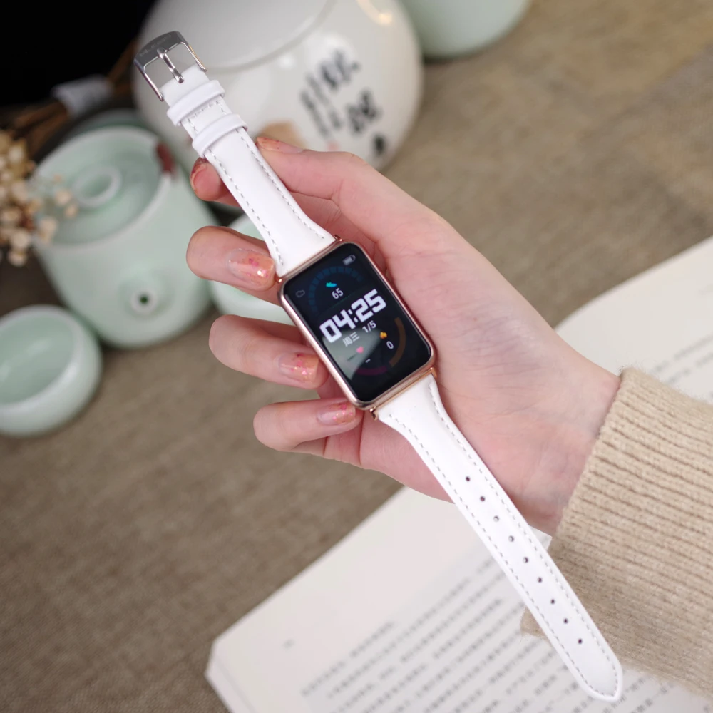 สำหรับ Huawei Watch สายคล้องพอดี Fit ใหม่ Correa สร้อยข้อมือสายรัดข้อมือหนังแท้สำหรับนาฬิกา Huawei Fit สมาร์ทนาฬิกา