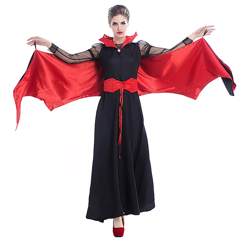 

loween Bat Dr Wings Queen Cosplay Costume Devil Role-plang Clothes Women's Ethnic Stage Costume
