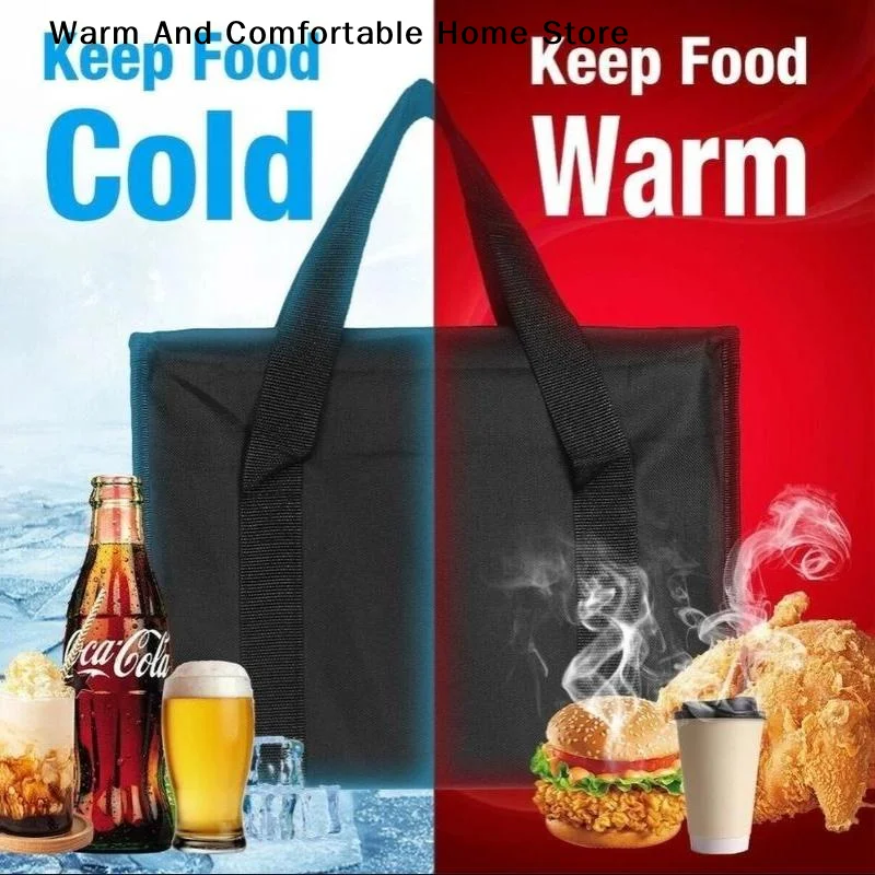 【W】Large Insulated Delivery Bag Food Aluminum Foil Cooler Bag Foldable Portable Catering Food Bag Thermal Food Delivery Bag view 3