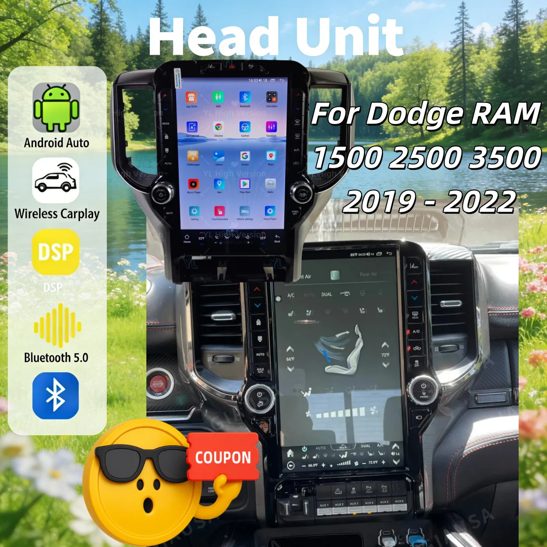 

Android 14 13.6 Inch Car Radio For Dodge RAM 1500 2500 3500 2019 - 2022 Carplay Multimedia Auto Stereo Touch Screen GPS Unit 4G