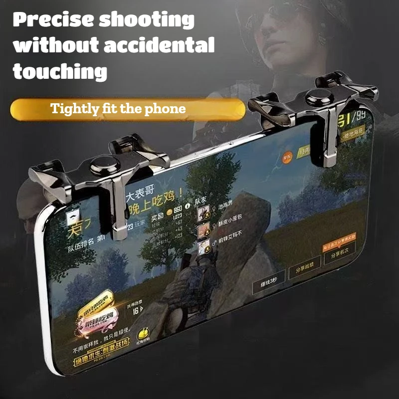 Czteropalcowy spust do gier na telefon komórkowy do PUBG, celowanie i strzelanie L1 R1 ABS+Plastikowy przycisk do iPhone'a IOS Android Gamepad Joystick