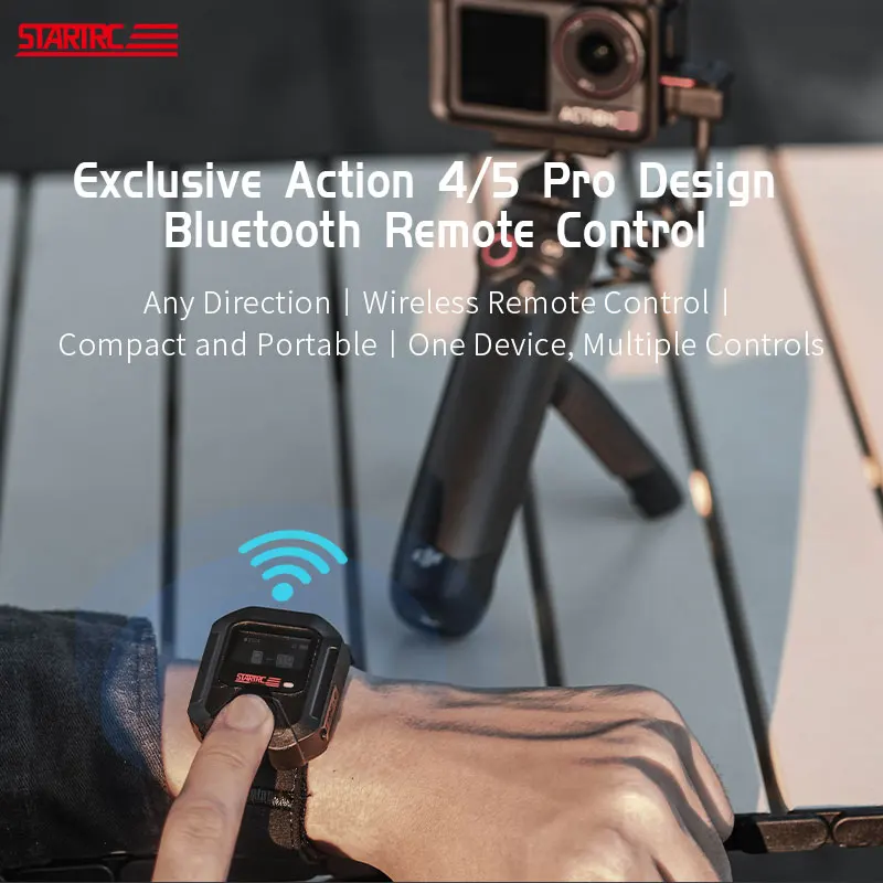 

Suitable For DJI Action 6 5 Pro/Action 4 Camera GPS Bluetooth Wireless Remote Control 25M Multi Controller Wrist Watch