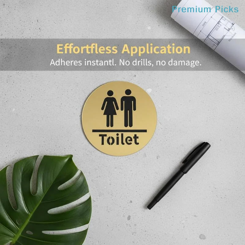 portableAcrylic 3D Toilet Sign Self-Adhesive Men Women Restroom Wall Decal Easy Install for Home Commercial Place DIY Decor