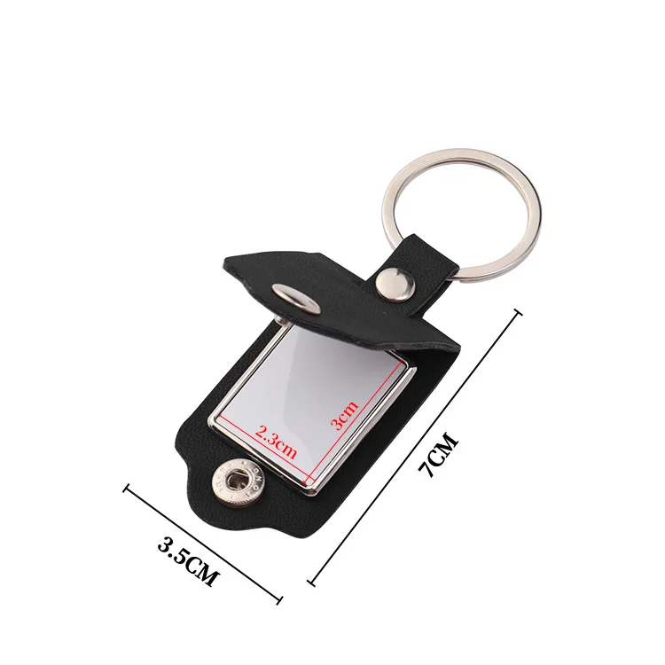 Laser PU Leather Keychain Sublimation Blanks and Key Rings Leather Keychain for DIY Laser Engraving Logo Image