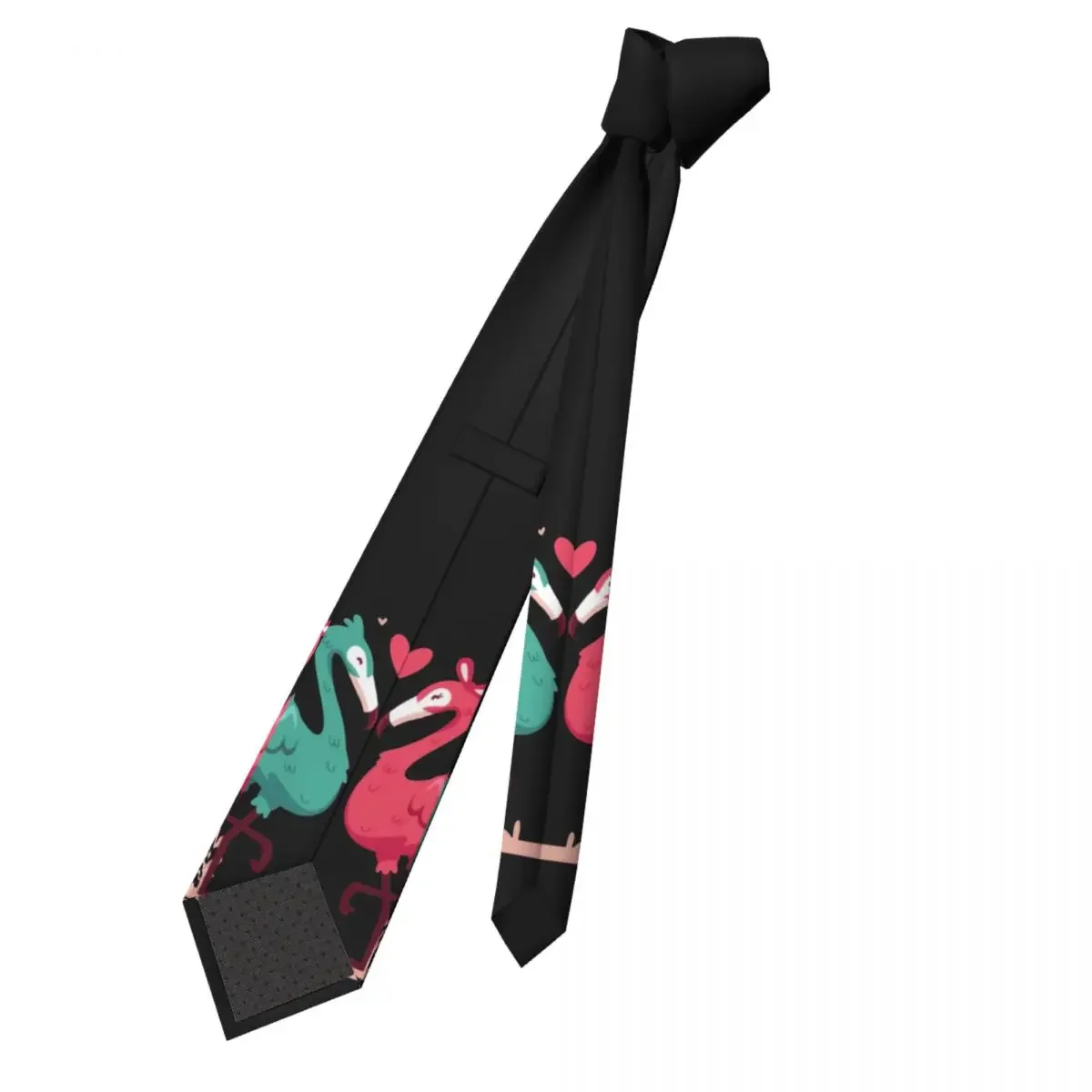 Flamingo Birds Love Men Women Necktie Slim Polyester 8 cm Narrow Neck Tie for Men Daily Gravatas Wedding Accessories Cosplay