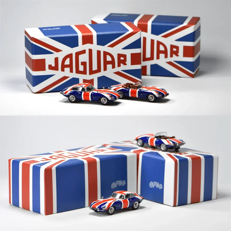 

GFCC 1:64 Jaguar E-Type the Union flag Die-Cast Car Model Collection Miniature