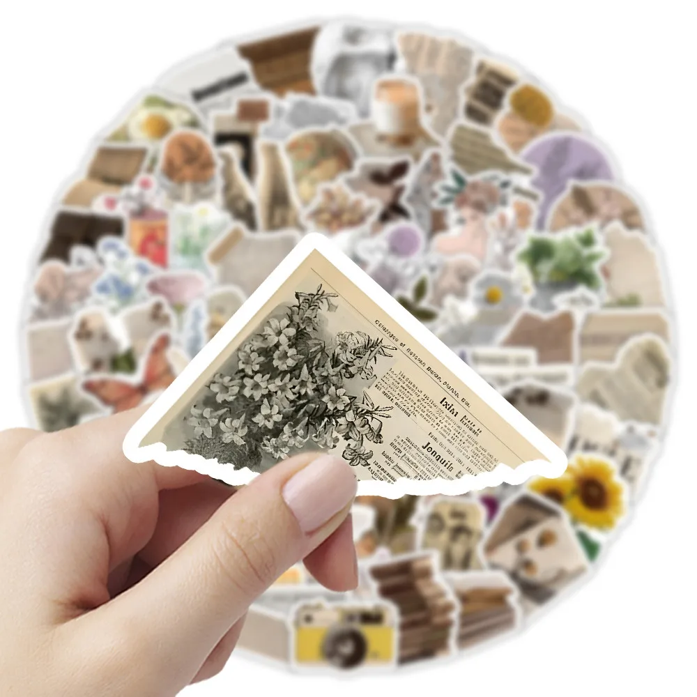 100 Stück Aufkleber-Set im Vintage-Stil – ästhetische Retro-Aufkleber für Tagebücher und Scrapbook-DIY-AufnahmenYourLife Store