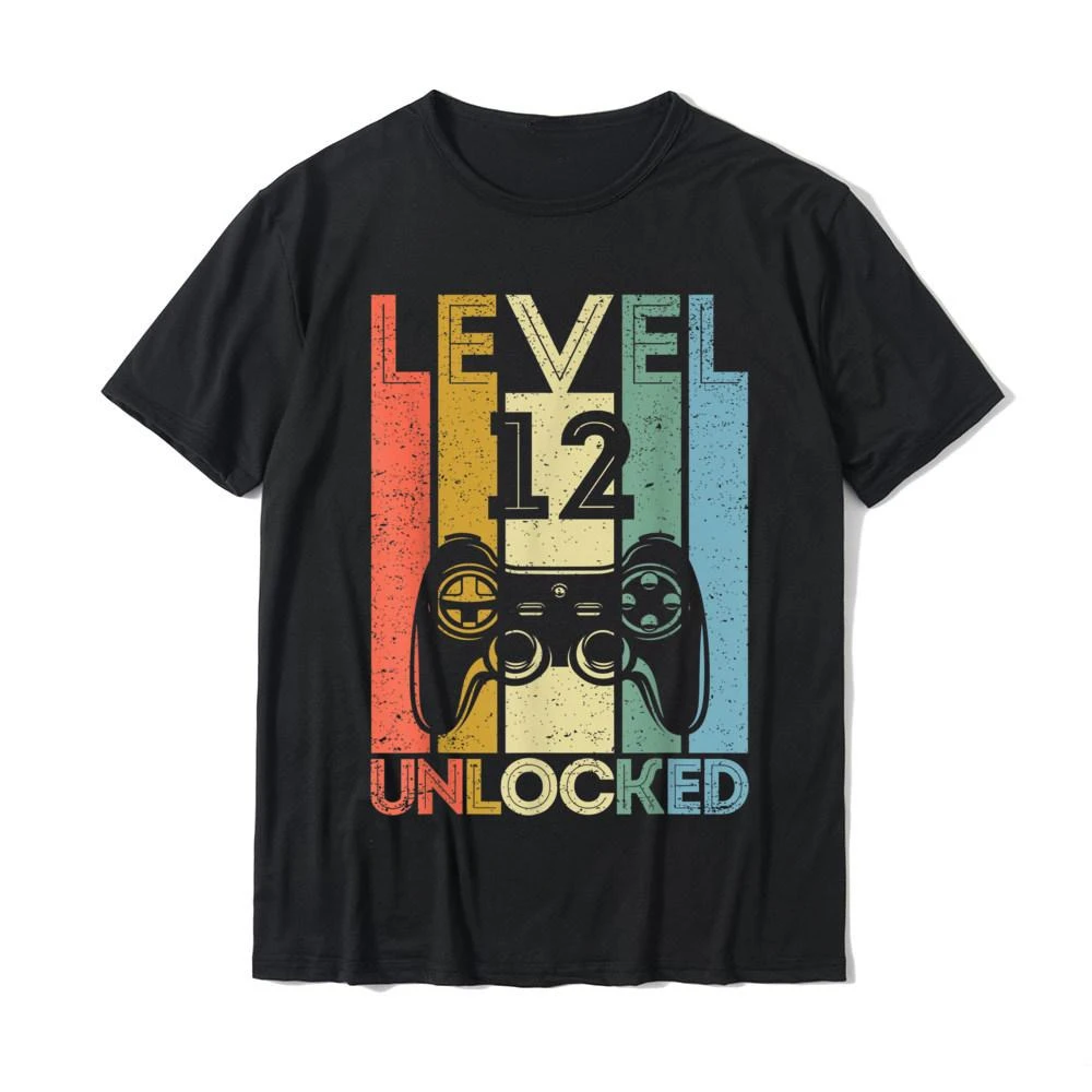 

Level 12 Unlocked Shirt Funny Video Gamer Gift Printed T-Shirt Summer New Arrival Casual Faddish O-neck Short-sleev Men's Tops