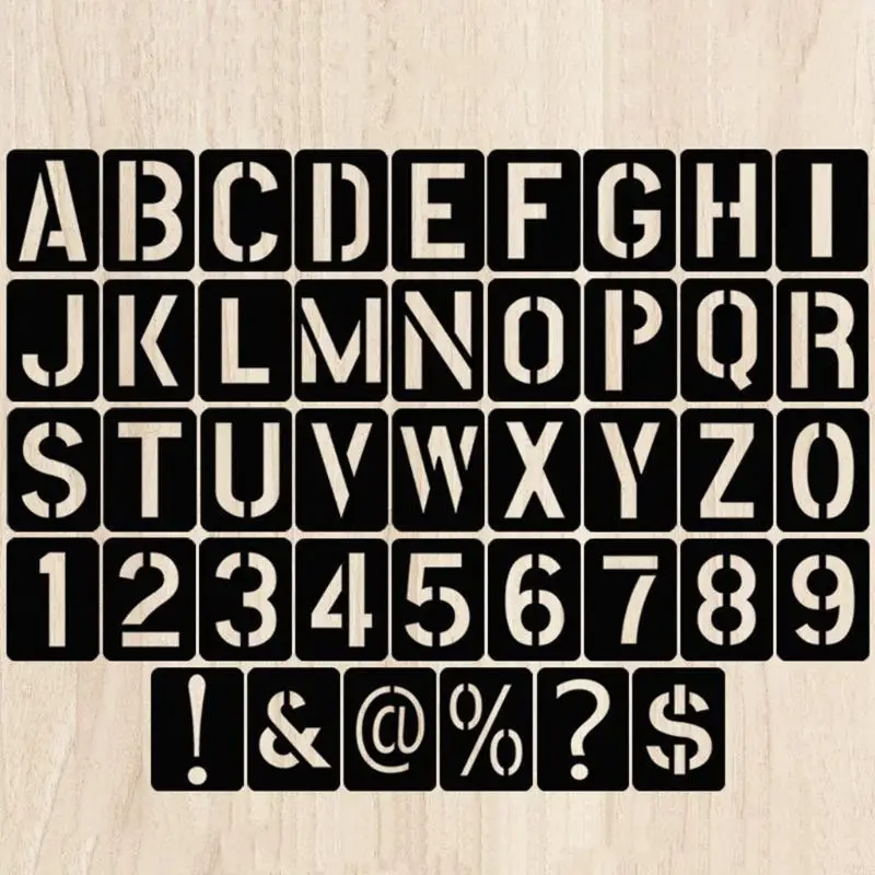 42 Pieces Letter Number Stencil Set Plastic Alphabet Painting Templates Mold Kit For Painting On Wall Home Decor