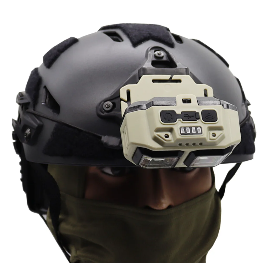 Tactical FAST MICH NVG Helmet Light Signal Light Sensor Headlamp USB Charging Headlight For Hunting Camping Fishing