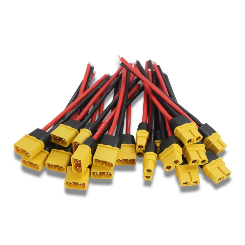 XT60H 10cm Male and Female Connector Plug Cable with 14 AWG Silicone Wire, RC Lithium Battery FPV Drone  Expand DIY Wholesale 