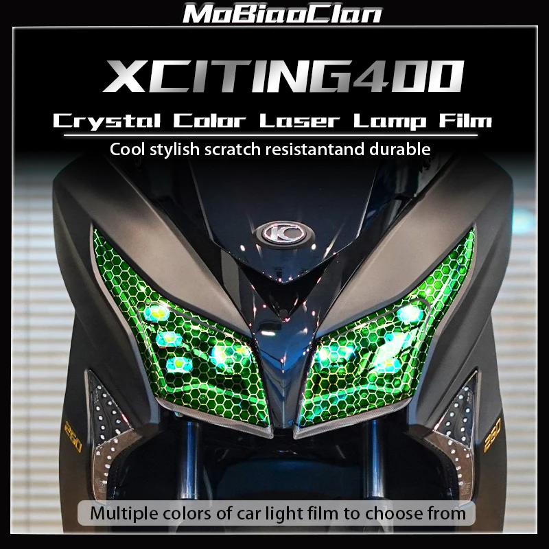 For KYMCO XCiting 400 Motorcycle headlight and taillight protective film honeycomb laser film