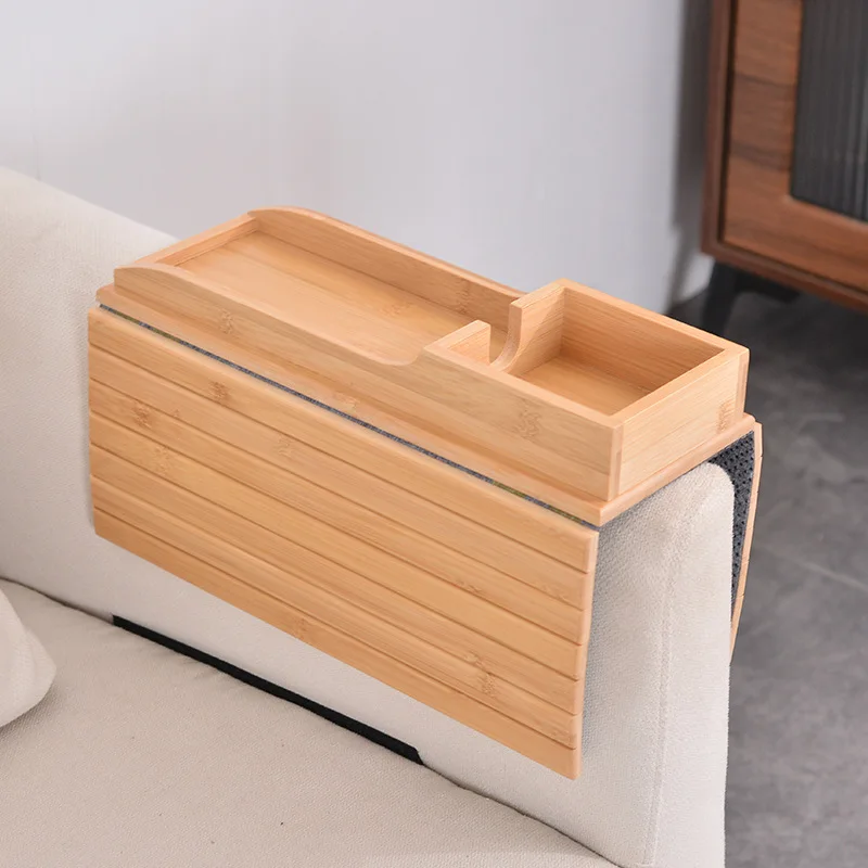 

Sofa Armrest Tray with Cup Holder Anti-Slip Sofa Organizer Tray Foldable Sofa Caddy Table for Drinks Phone Remote