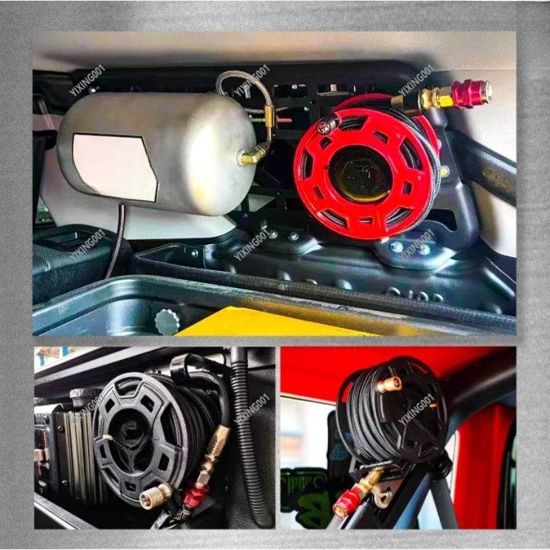 Durable Auto-retractable Retractable Off-Road Terrain Pump Hose Reel for Vehicle Storage