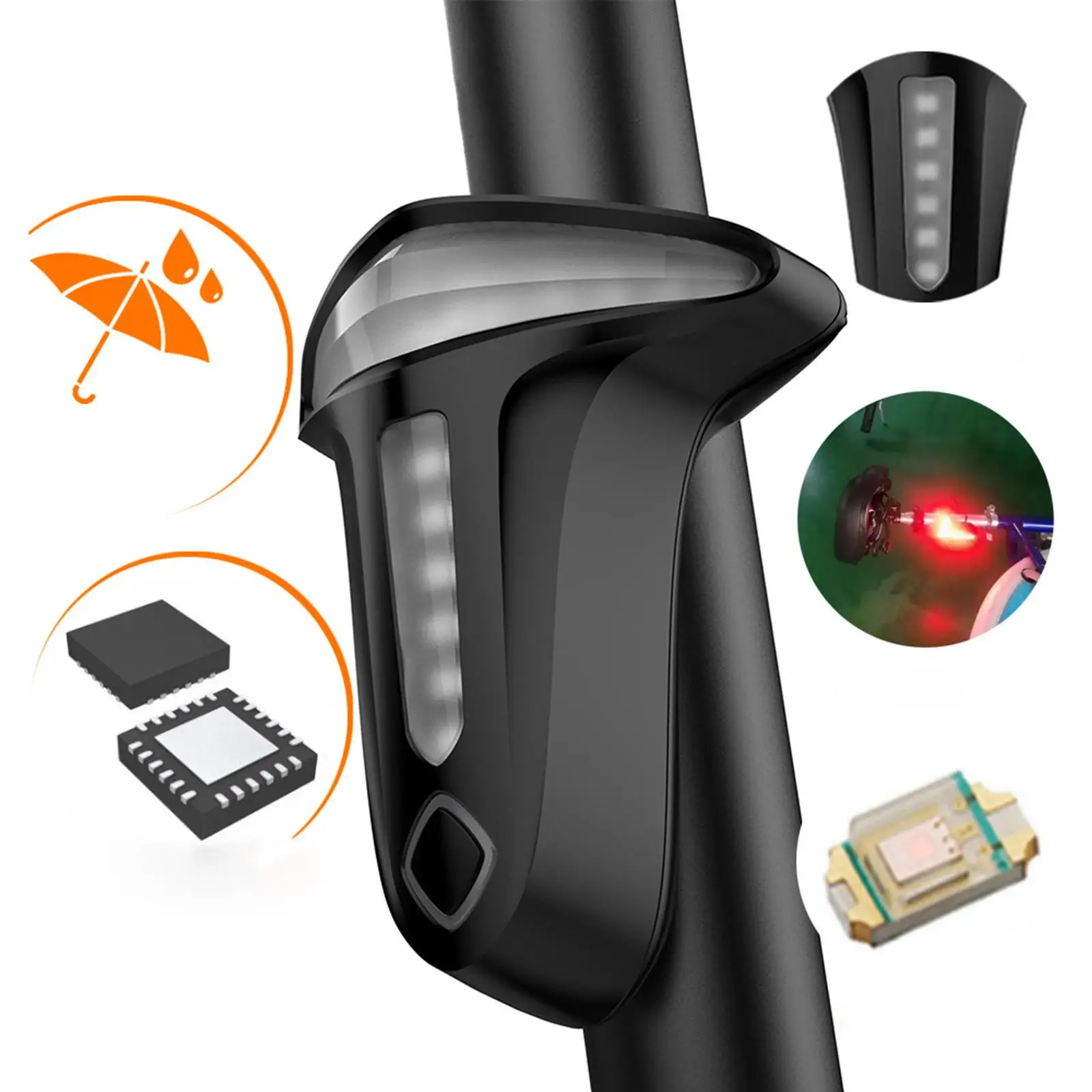 

Свет, велосипедный тормозной задний фонарь, перезаряжаемый через USB, водонепроницаемый подседельный штырь, предупреждение о безопасности тормоза, задние фонари