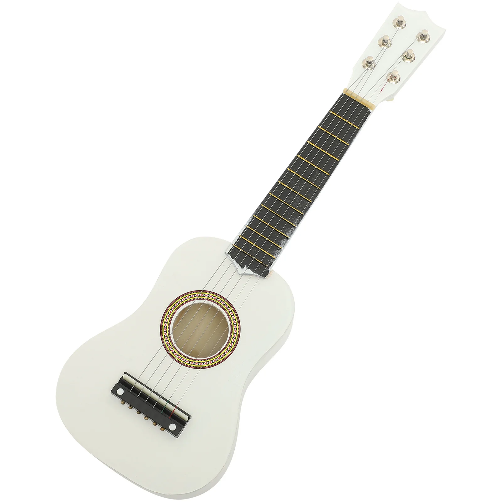 

21 Inch Children Guitar Mini Acoustic Musical Instrument For Kids Beginner Portable Folk Travel Ukulele Toddler Instrument White