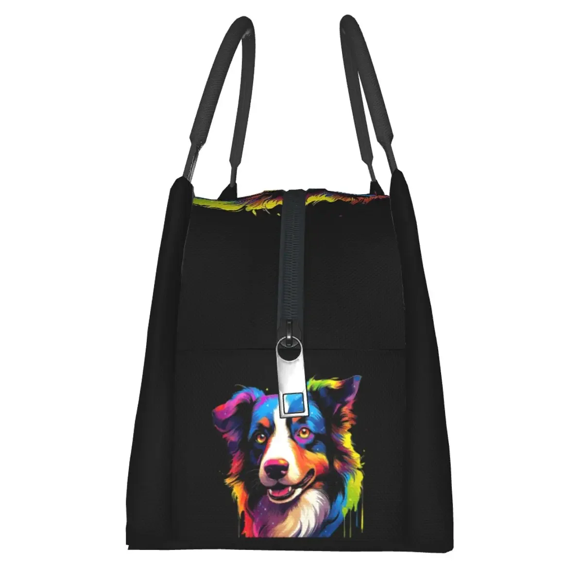 Border Collie Lunch Bags Insulated Bento Box Waterproof Lunch Tote Leakproof Picnic Bags Cooler Thermal Bag for Woman Kids Work