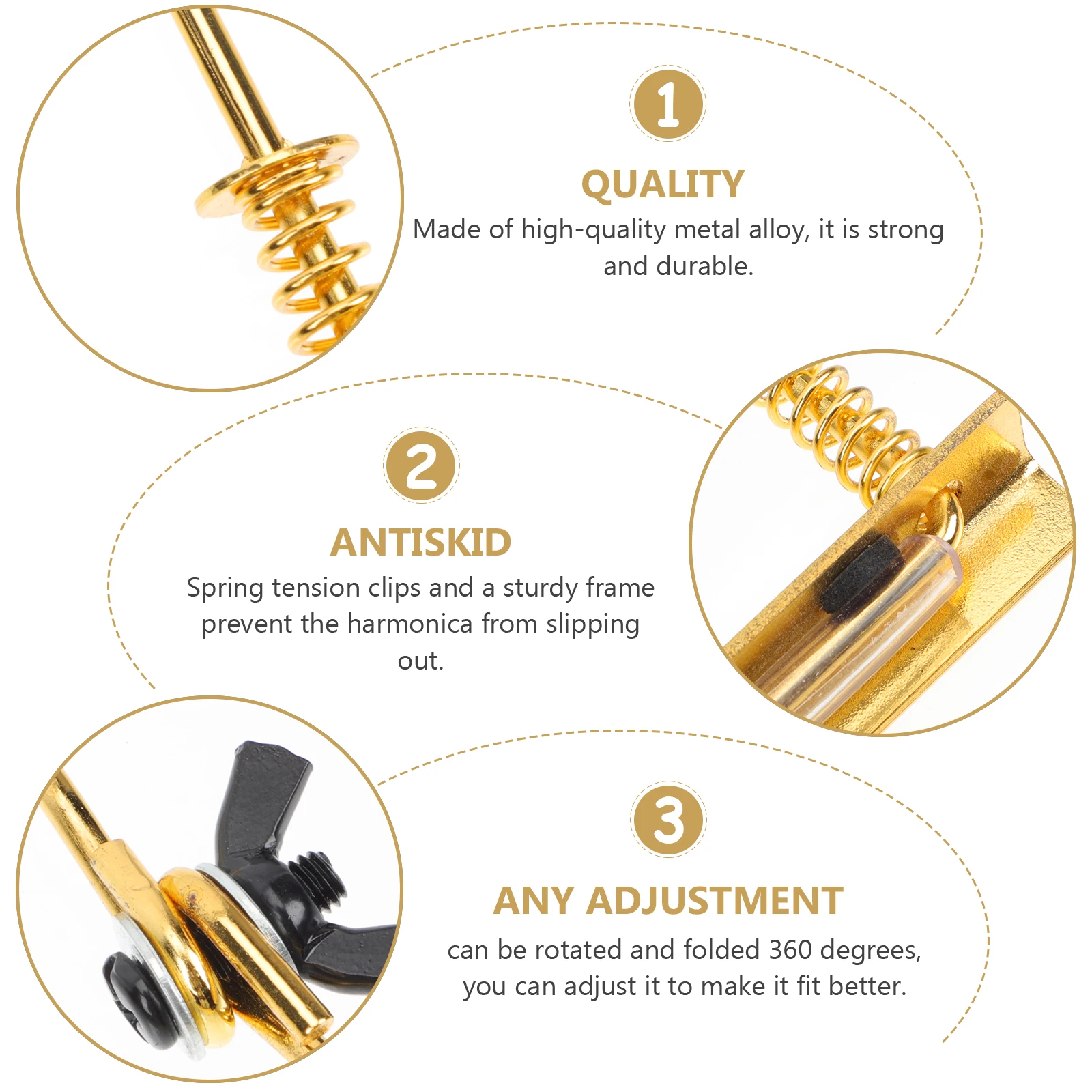 

Harmonica Stand Professional Durable Accessory Accessories Practical Holder 10-hole Zinc Alloy Support