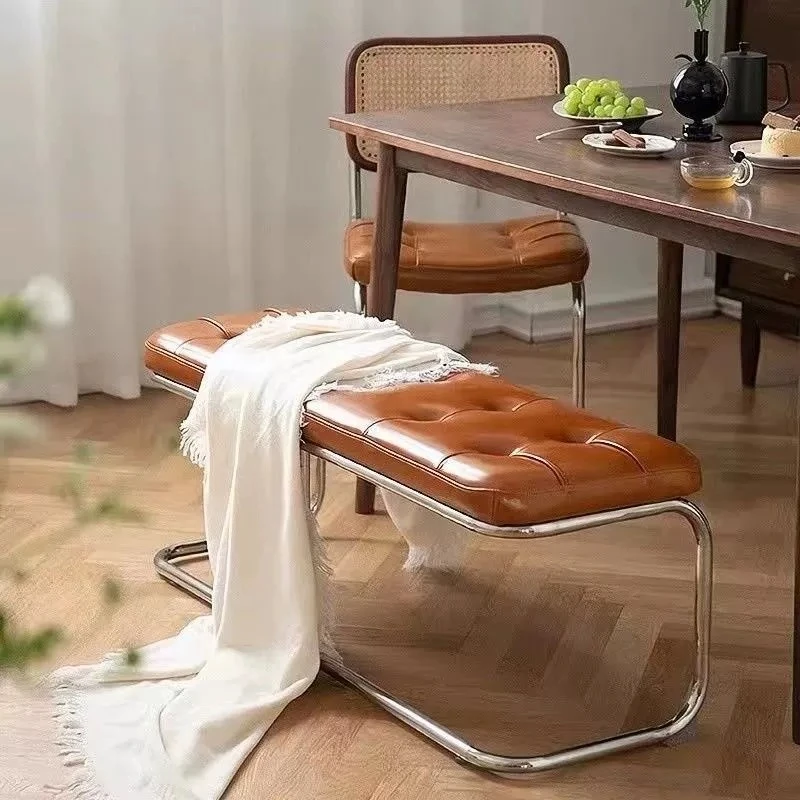 Dining Modern Stool Stainless Steel Brown Bar Luxury Stool Floor Under Desk Mueble Recibidor De Entrada Mid Century Furniture
