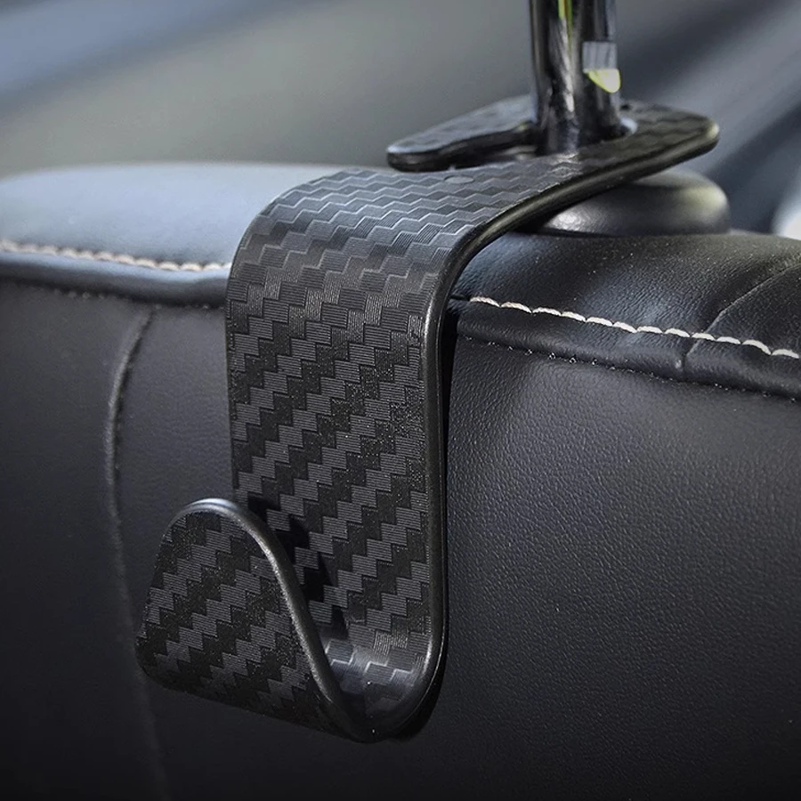 Carbon Fiber For Bag Purse Cloth Grocery Decoration Dropship Holder Car Seat Back Hook Interior Portable Car Accessories