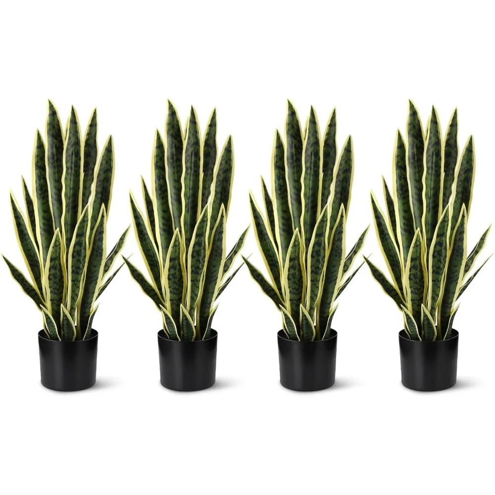 

4-piece Set of 2.25-foot High Artificial Snake Plant Imitation Large Fake Snake Bulk Pot