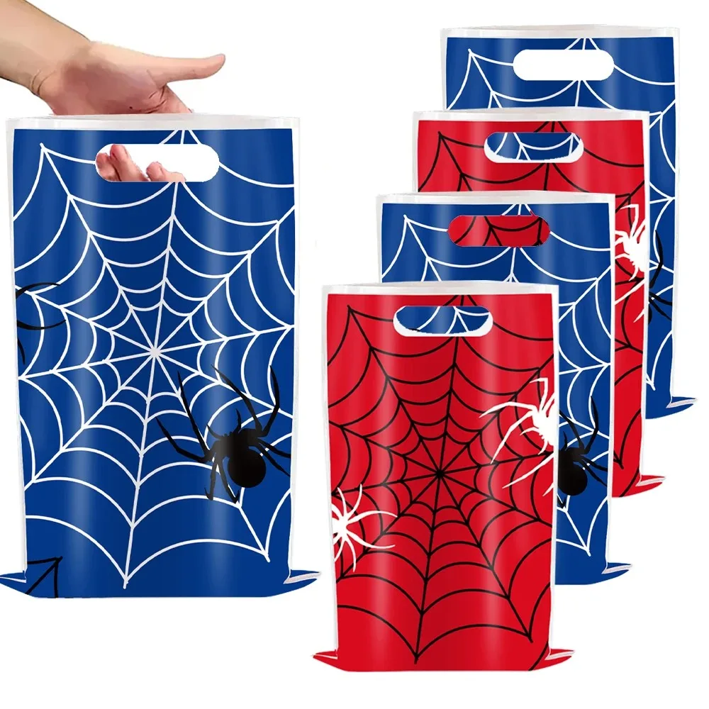 10/50 Pcs Brand New Spider Web Birthday Party Favor Bags Blue Red Spider Theme Candy Bag Favor Bags Suitable for Party Favors