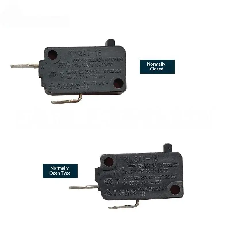 1PCS KW3AT-16A 2Pin Micro Switch 250VAC SPST‑NO Normally Open Instant Action Limit Switch For Microwave Oven, Oven