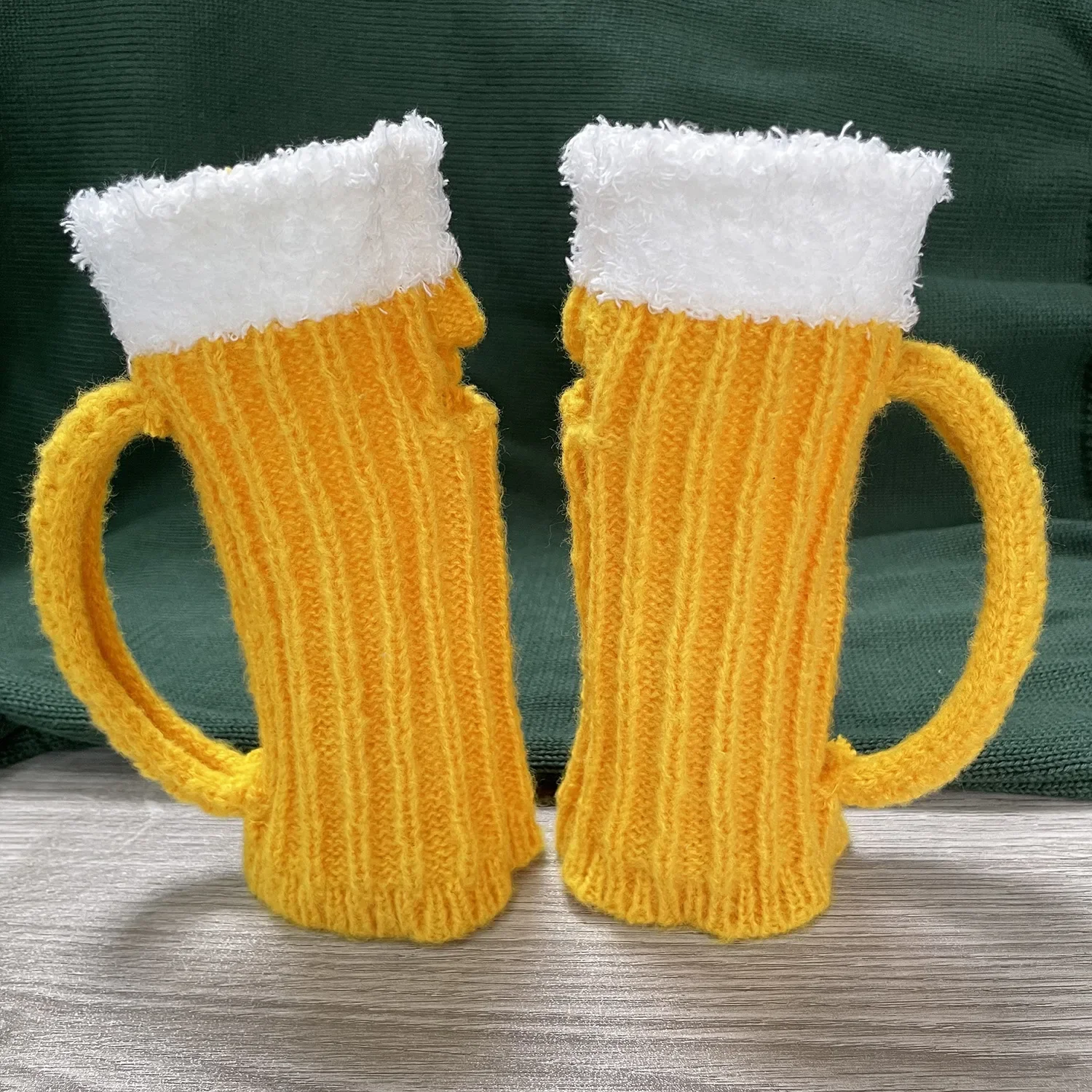 

New Beer Cup Gloves in Winter 2022 Warm Half Finger Knitted Gloves for Men and Women in Spring and Autumn and Winter