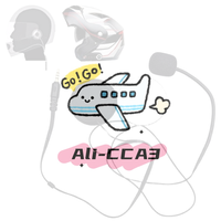 1Pcs Motorcycle Helmets Headsets Intercom Microphone 3.5mm Straight Head Helmets Headsets Mic Build-in 32Ω Double Speaker