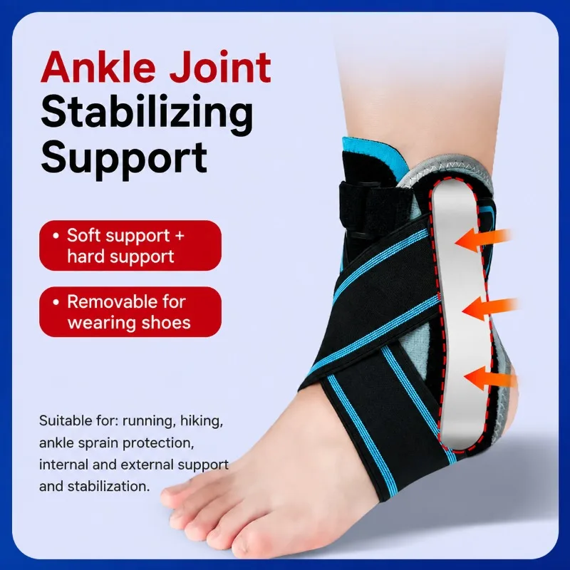 Adjustable Ankle Support Brace Compression Sleeve, Elastic Ankle Stabilizer for Sprain Recovery Sports Injury Prevention