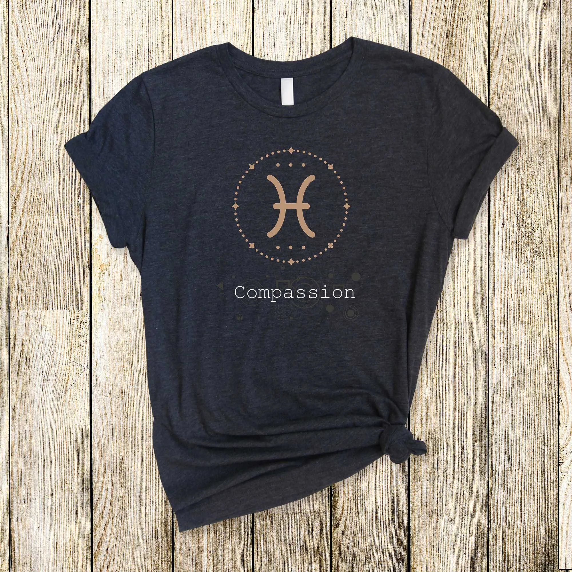 Zodiac Sign Astrology T Shirt Minimalist Geometric Pisces Attitude